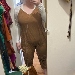 Beige Capri Overalls